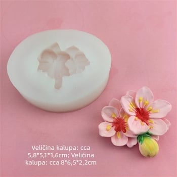 Silikonska forma za čokoladu s motivima cvijeća šljive, breskve, osmantus i lavanda za pečenje