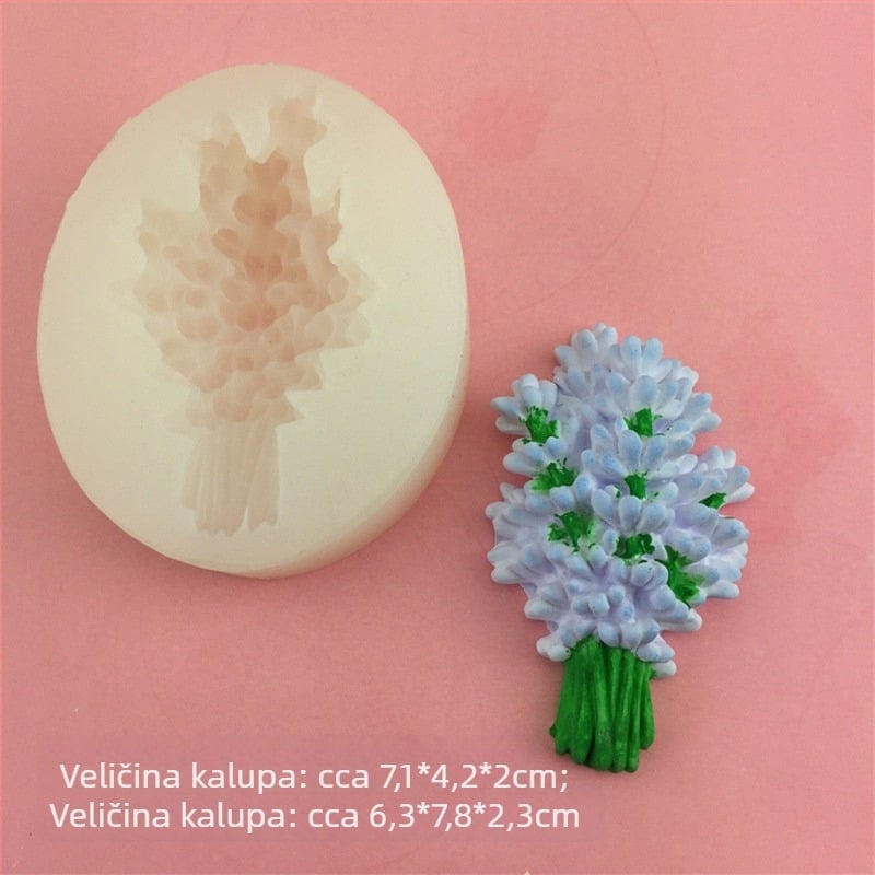 Silikonska forma za čokoladu s motivima cvijeća šljive, breskve, osmantus i lavanda za pečenje