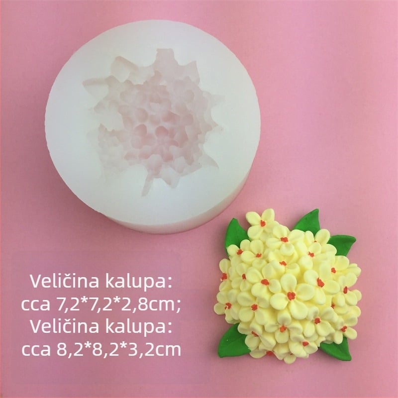Silikonska forma za čokoladu s motivima cvijeća šljive, breskve, osmantus i lavanda za pečenje