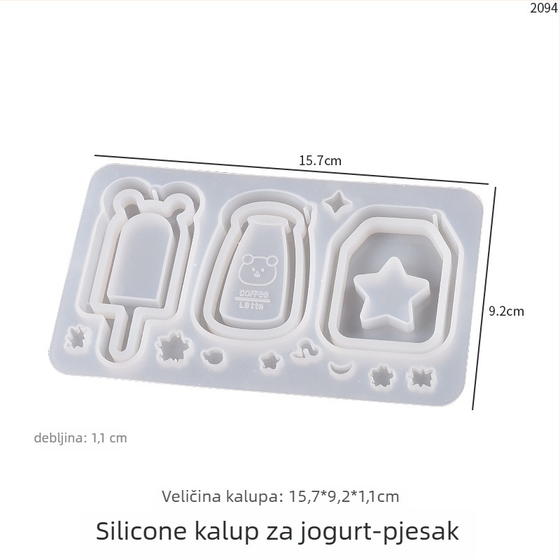 Yu Meiren silikonska kalupa za nepravilni oblik, pogodna za privjeske za ključeve s motivima zeca, srce, cvijet i mačja šapa