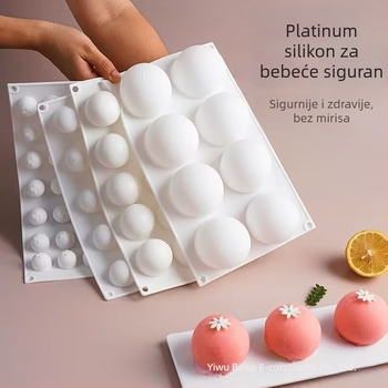 Kružna silikonska forma za čokoladu, 3D deserte i mousse torte