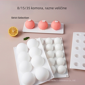 Kružna silikonska forma za čokoladu, 3D deserte i mousse torte