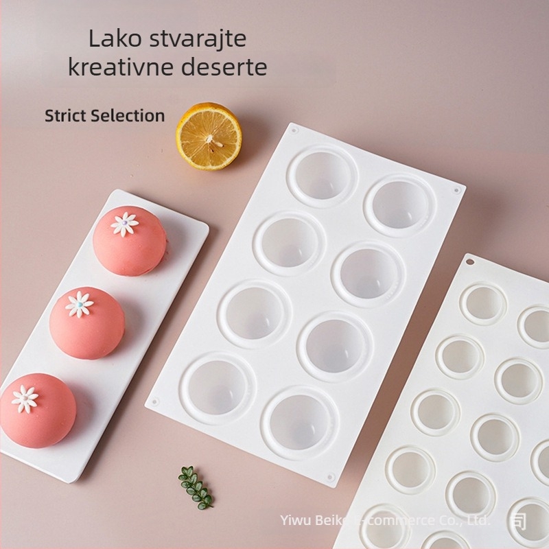 Kružna silikonska forma za čokoladu, 3D deserte i mousse torte