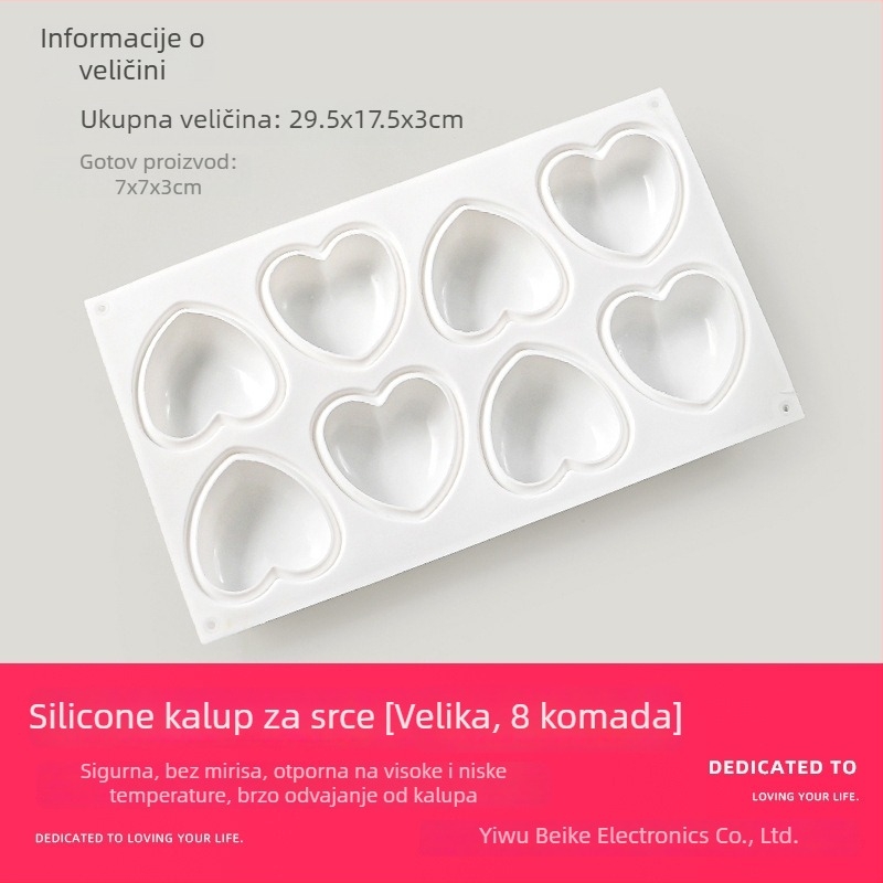 Kružna silikonska forma za čokoladu, 3D deserte i mousse torte
