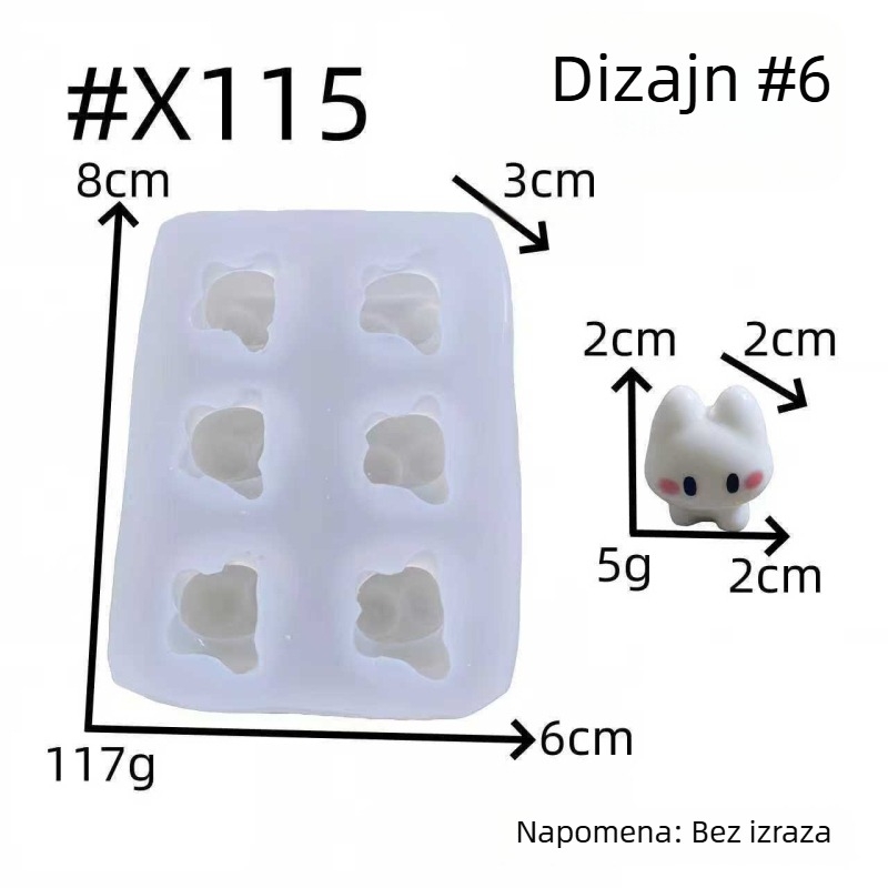 Silikonska forma za mačića u cartoon dizajnu – DIY projekti