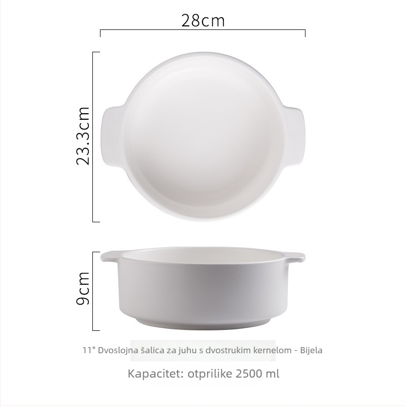 Swear zdjela za juhu, smaltirana, nordijski stil, okrugli oblik, mikrovalna pećnica kompatibilna, 1 kg