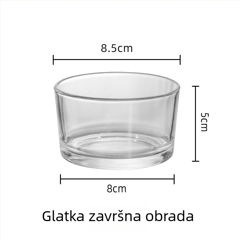 Staklena zdjela, okruglog oblika, moderni minimalistički stil, s otiskom logotipa i mogućnošću prilagodbe, nije pogodno za mikrovalnu pećnicu.