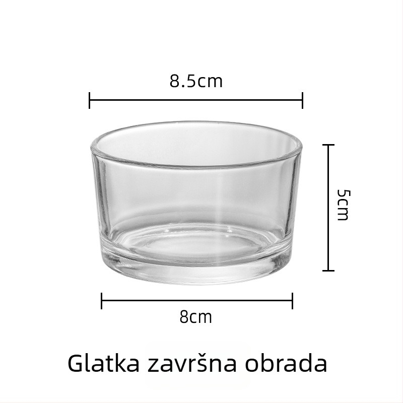 Staklena zdjela, okruglog oblika, moderni minimalistički stil, s otiskom logotipa i mogućnošću prilagodbe, nije pogodno za mikrovalnu pećnicu.
