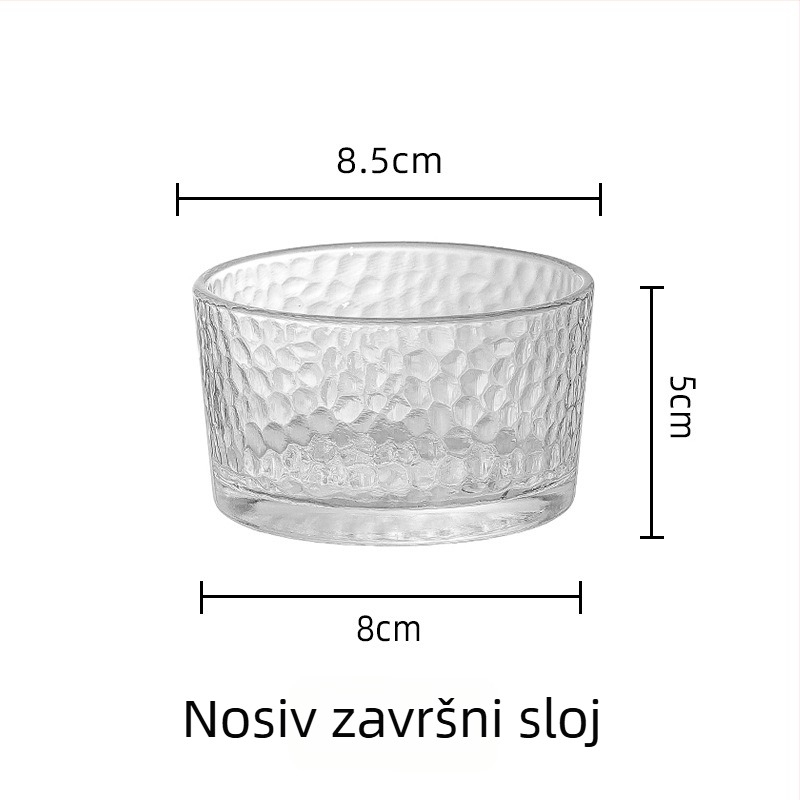 Staklena zdjela, okruglog oblika, moderni minimalistički stil, s otiskom logotipa i mogućnošću prilagodbe, nije pogodno za mikrovalnu pećnicu.