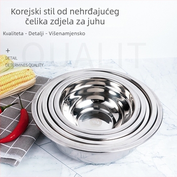 Nehrđajuća čelična zdjela za juhu – moderan stil, okrugli oblik, ogledna površina, višestruki uzorak