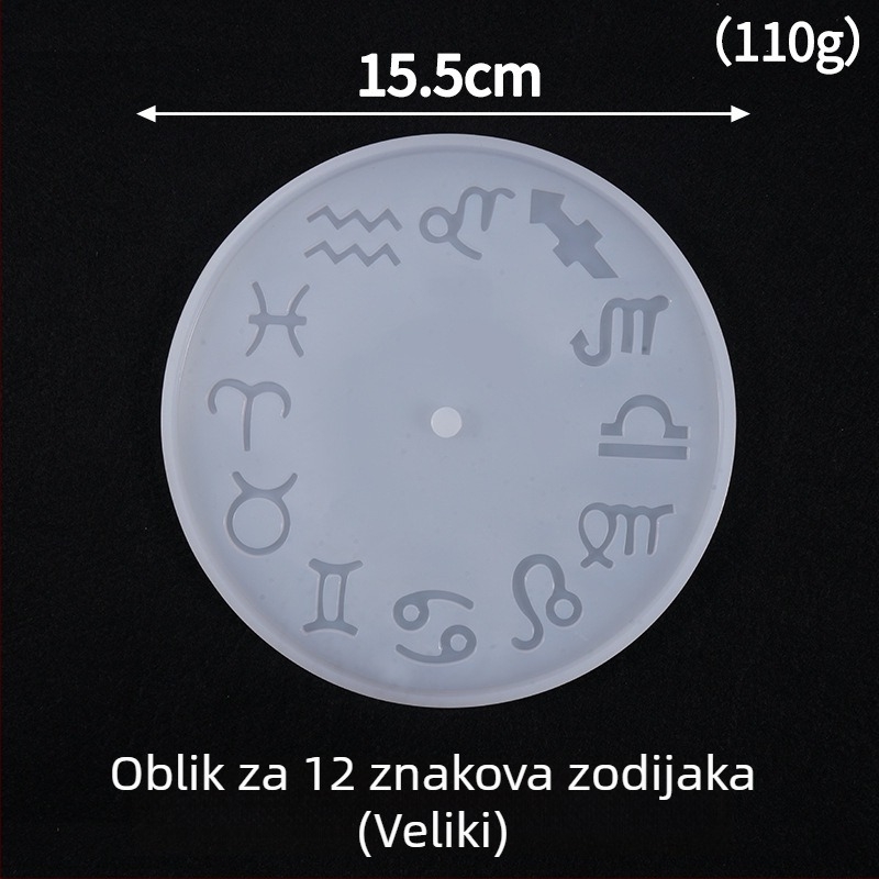 Silikonska kalupa za pečenje – okrugla, za proizvodnju ukrasa od epoksidne smole, prilagođeno pakiranje