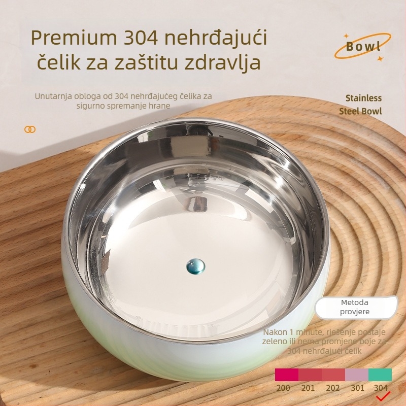 Posuda od nehrđajućeg čelika s gradijentnom bojom, 304 kvaliteta hrane, za osobnu upotrebu, 2024 model, moderni minimalistički stil, kružni oblik, promjer 12–12,9 cm, mogućnost prilagodbe