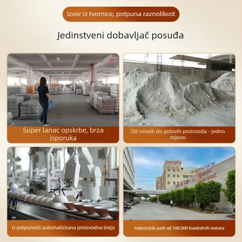 Songfa porculanski set zdjela i tanjura od kostiju u kineskom stilu s reljefom, pod glazurom, mikrovalna sigurnost, moderni minimalistički dizajn