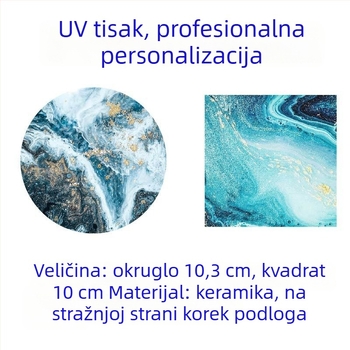 Delos keramički podmetač za šalice, kružni ili kvadratni oblik, ispisani uzorak, šifra proizvoda 888