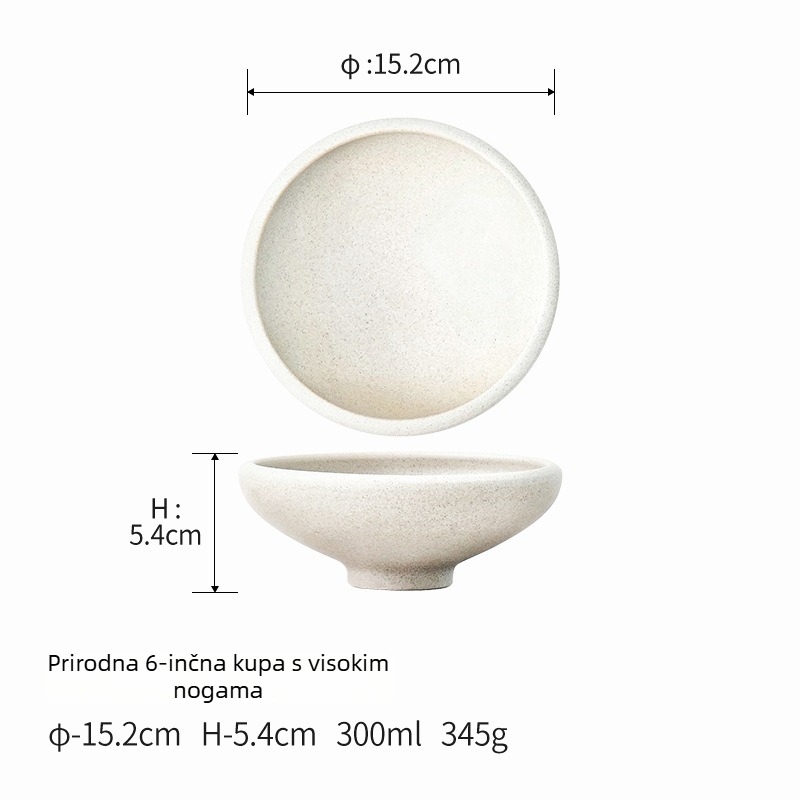 Porcelanska zdjela Porcelain bafang, keramička zdjela, okruglog oblika, kompatibilna s mikrovalnom pećnicom, mogućnost prilagodbe