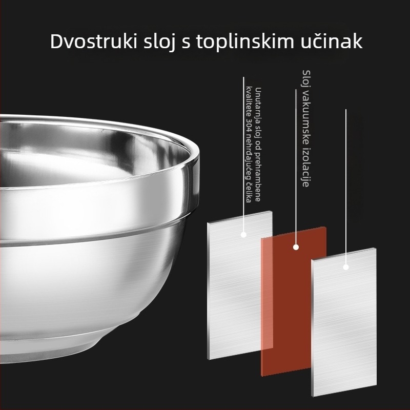 Dvostruko izolirana posuda za juhu od nehrđajućeg čelika 316, klasa hrane 304, za kantine i škole