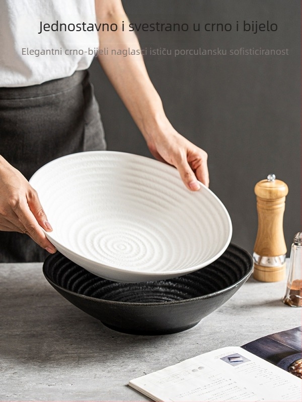 Porcelanska misa, okrugla, skandinavski jednostavan stil