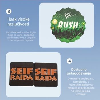 Liyang papirnati podmetač za čaše, kvadratni oblik, karikatura uzorak, biorazgradljiv