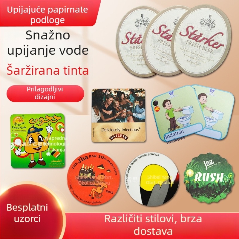 Liyang papirnati podmetač za čaše, kvadratni oblik, karikatura uzorak, biorazgradljiv