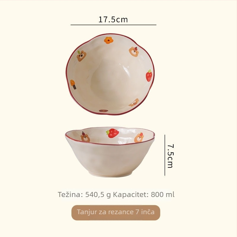 Porcelanska zdjela za rezance, kućna upotreba, japanski stil, podglazurna tehnika