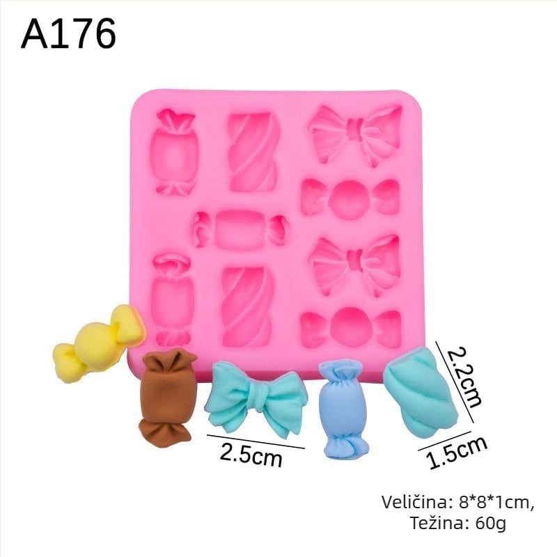 Silikonska forma u obliku mašne za fondant i čokoladnu dekoraciju