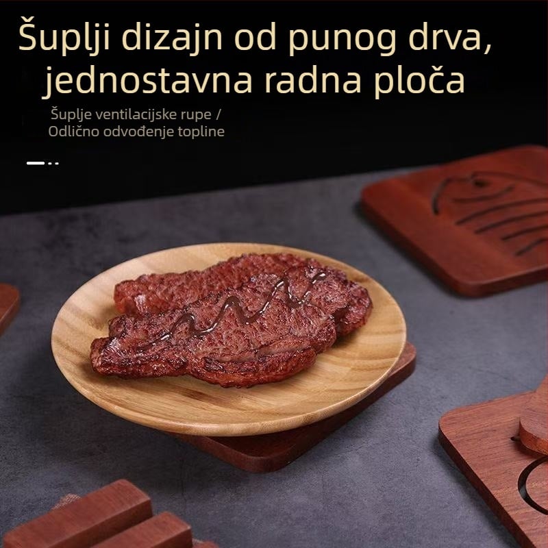 Drvena izolacijska podloga za kućnu upotrebu, zaštita od visokih temperatura, zaštita od opeklina, podloga za stol za tanjure i zdjele, drvena podloga, podmetač za čaše, dno lonca
