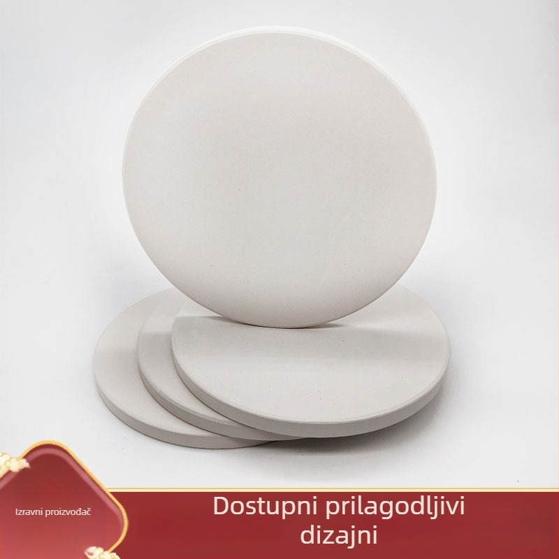 Keramički apsorpcijski podmetač za čaše, bijeli uzorak embrija, kružni oblik, prilagodljiva podloga za prijenos topline