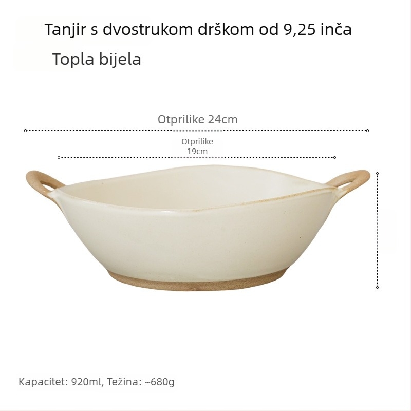 Porcelanska zdjela za ramen u japanskom stilu, nepravilnog oblika, podglazurno završno, kompatibilna s mikrovalnom pećnicom