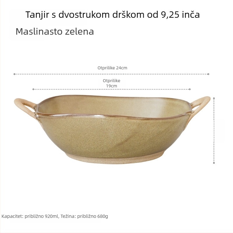 Porcelanska zdjela za ramen u japanskom stilu, nepravilnog oblika, podglazurno završno, kompatibilna s mikrovalnom pećnicom