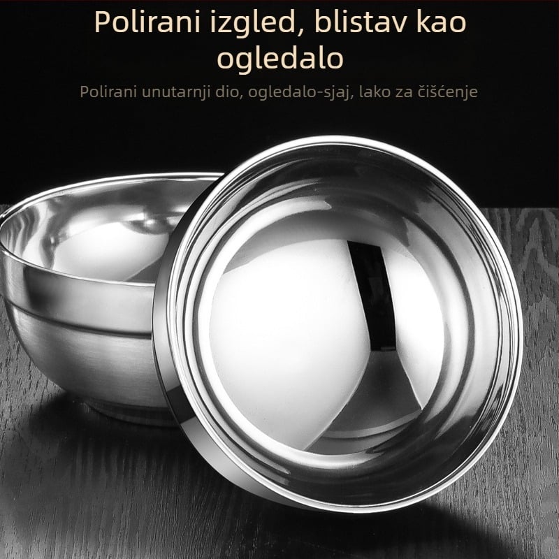 Dječja zdjela od nehrđajućeg čelika s dvostrukom izolacijom, četvrtastog oblika, kompatibilna s mikrovalnom pećnicom