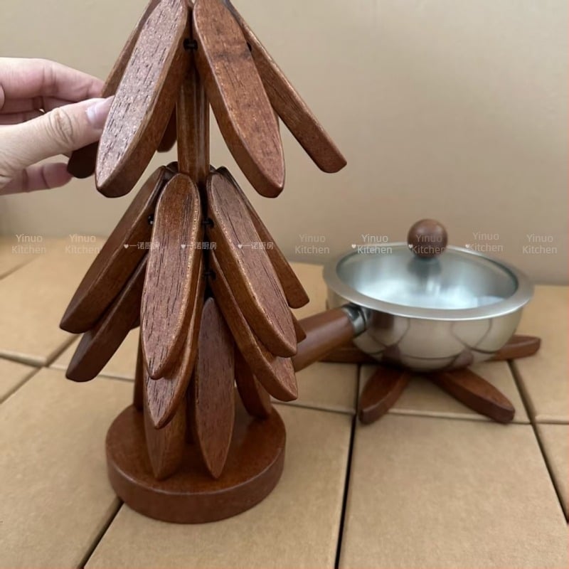 Drvena podmetača za stol – zaštita od topline – nepravilnog oblika, modernog minimalističkog stila