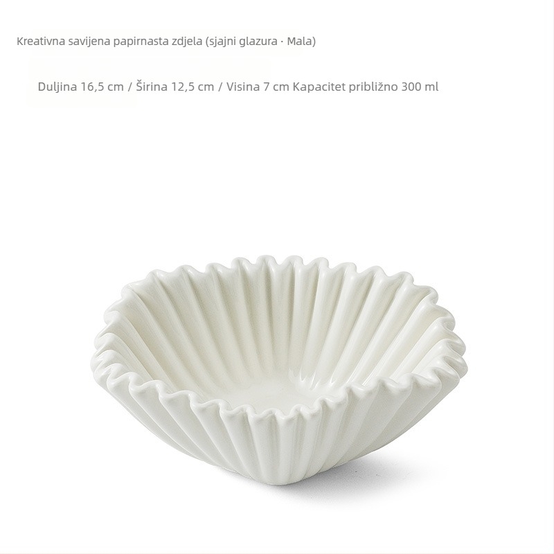 Porcelanska zdjela za salatu, nepravilnog oblika, moderan minimalistički stil, podglazurna površina, otporna na mikrovalnu