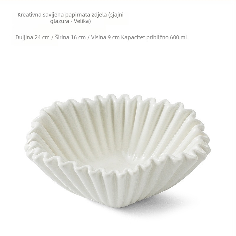 Porcelanska zdjela za salatu, nepravilnog oblika, moderan minimalistički stil, podglazurna površina, otporna na mikrovalnu