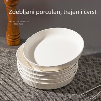 Porcelanski tanjur za večeru s podglazurnim premazom, mikrovalna kompatibilan, moderan minimalistički stil