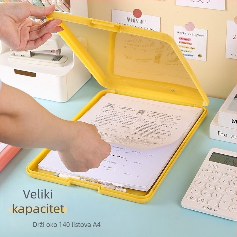 Plastična kutija za dokumente s klipsom, A4 skladišna kutija, PP materijal, model 3723, debljina 3 mm, stražnja širina 30 mm, moguć ispis logotipa