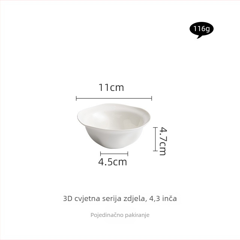 YOGEHOME porcelanska zdjela - nepravilnog oblika, duboka zdjela za juhu i rezance, mikrovalna sigurnost, podglazurno završna obrada, prilagodljivo
