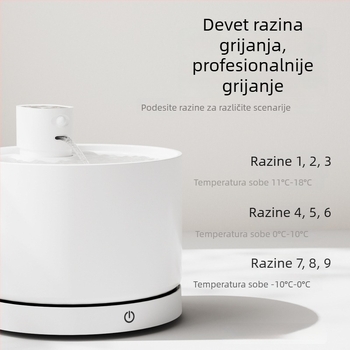 Keramički posluživač vode za kućne ljubimce s zimskim grijanjem konstantne temperature i kružnim filtriranjem; pogodan za mačke i pse. Model LE-CF-01