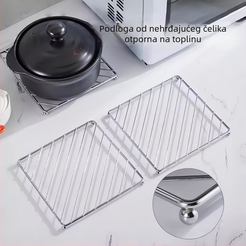 Nehrđajući čelični topli podmetač za kuhinju, pogodan za radnu ploču i blagovaonicu, podmetač za posude i lonce, dizajn kovano željezo, zaštita od opeklina, otporan na toplinu