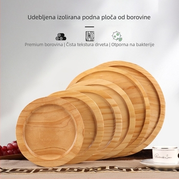 Kružna podloga od borovine za lonce | Premium drvena izolacijska podloga, moderni minimalistički stil, porijeklo Jiangxi