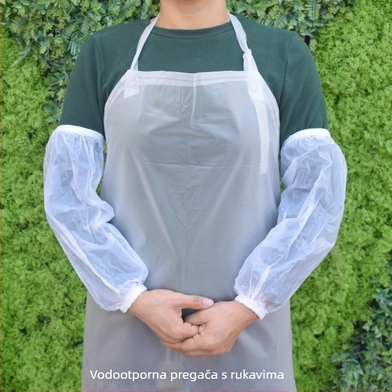 PVC pregača s rukavima – vodootporna, otporno na masnoće, prozirno matirane rukave, duljina 1.2 m