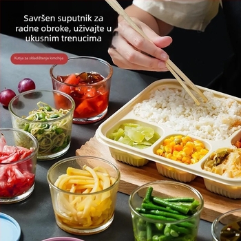 Staklena posuda za pohranu s hermetičnim poklopcem, nepropusna, prehrambena kvaliteta, za kiselo povrće, pohrana u hladnjaku, sprječava miješanje okusa, mala zdjelica za kiselo povrće