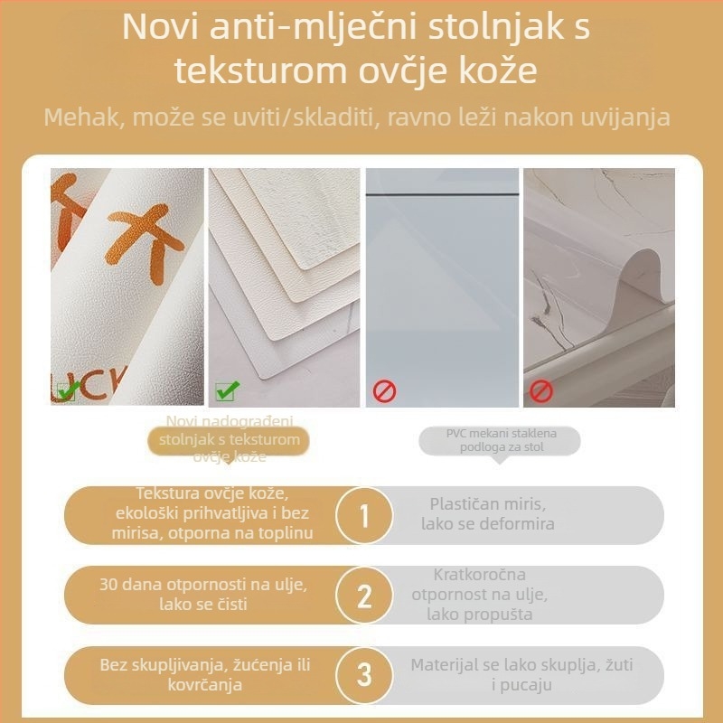 Kožna podmetač za stol, jednobojna, četvrtast oblik, jednostavan stil, izlazi proljeće 2024