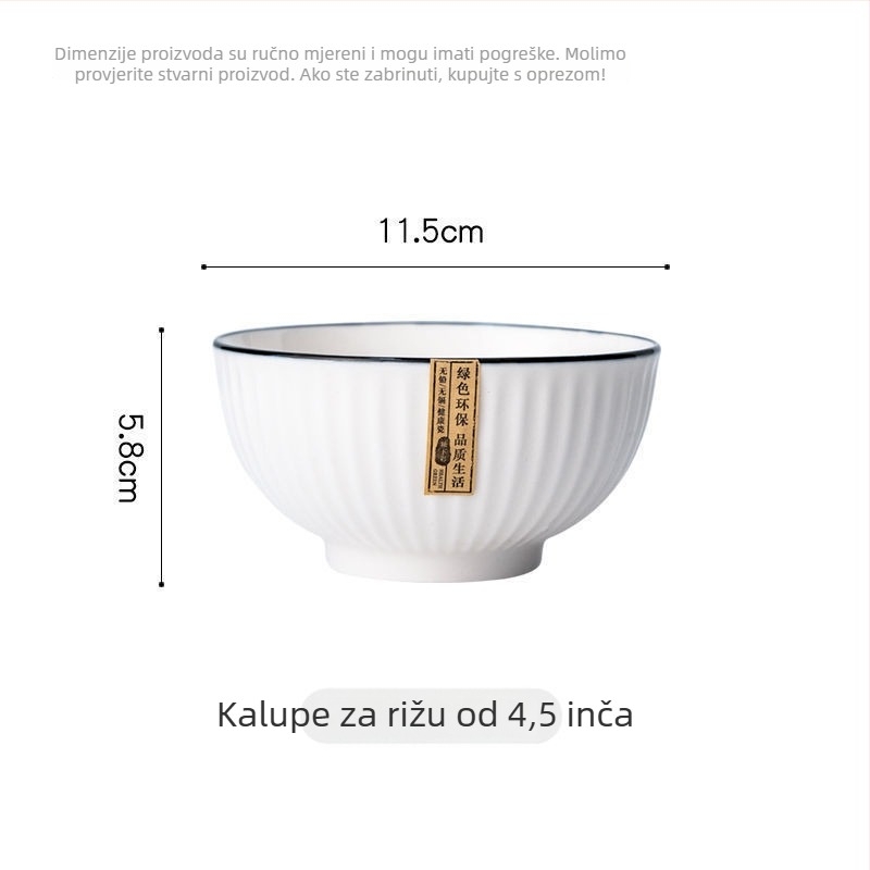 Porcelanska zdjela za ramen i juhu, jedinstven jednobojni dizajn, okrugli oblik, retro stil, kompatibilna s mikrovalnom