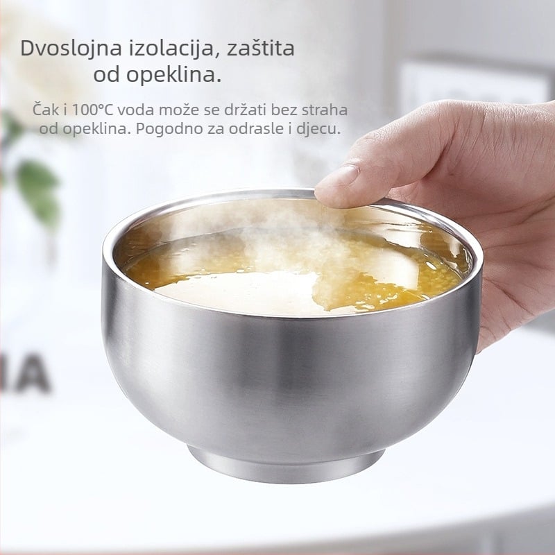 316 nehrđajućeg čelika zdjela, okrugla dvostruka zdjela, brušena površina, moderni minimalistički stil