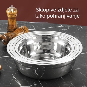 Disk za juhu od nehrđajućeg čelika 304, debeo i duboko, okrugli višenamjenski tanjur za posluživanje, polirani završetak