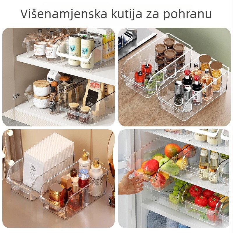 Kutija za čuvanje jaja i hrane u hladnjaku, pravokutni PET organizator za ladicu, 2L, mogućnost slaganja