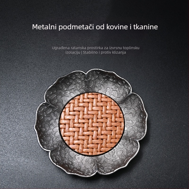 Drvena podloška za čaj – protuklizna, toplinska izolacija, retro kineskog stila, dodatak čajnom setu