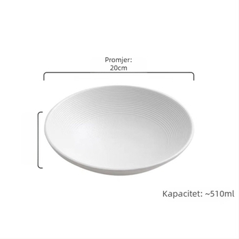 CY duboka porculanska tanjura, okrugla, jednobojni uzorak, modern minimalistički stil, pogodna za mikrovalnu