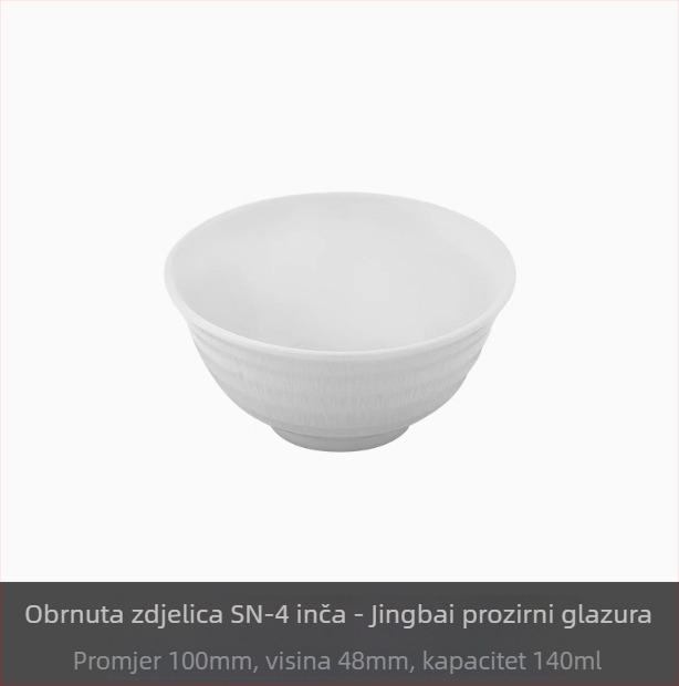 Porcelanska zdjela za rižu, podglazurna završna površina, moderni minimalistički kružni oblik, pogodna za mikrovalnu