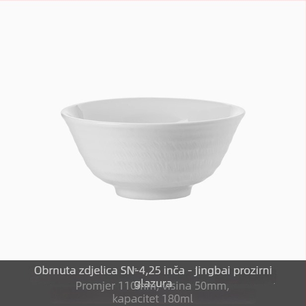 Porcelanska zdjela za rižu, podglazurna završna površina, moderni minimalistički kružni oblik, pogodna za mikrovalnu